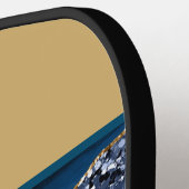 Mit Monogramm Name Blue Gold Glitzer Glam Trendy Pickleball Schläger (Linke Seite)