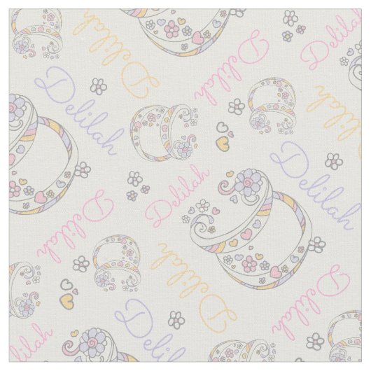 Mit Monogramm Name Delilah und Buchstabe D Stoff (Nahaufnahme)
