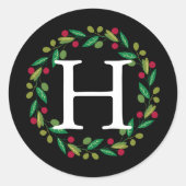 Mit Monogramm Name der Blumenfamilie Runder Aufkleber (Vorderseite)