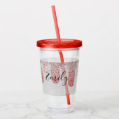 Mit Monogramm Name der blutigen Glitzern Acryltrinkbecher (Links)