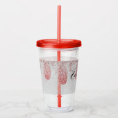 Mit Monogramm Name der blutigen Glitzern Acryltrinkbecher (Vorderseite)