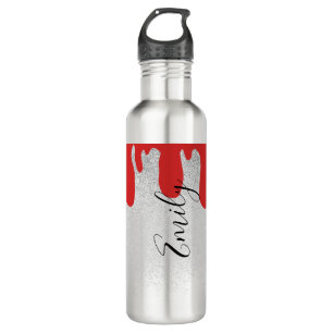 Mit Monogramm Name der blutigen Glitzern Edelstahlflasche