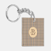 Mit Monogramm Name der Karierten Tartan-Familie Schlüsselanhänger (Vorderseite links)