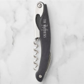 Mit Monogramm Name der rustikalen schwarzen Tafel Kellnermesser (Vorderseite)