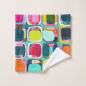 Mit Monogramm Name des farbigen geometrischen Must Badhandtuch Set (Waschlappen)