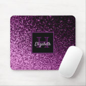 mit Monogramm Name des lila Glitzer Mousepad (Mit Mouse)