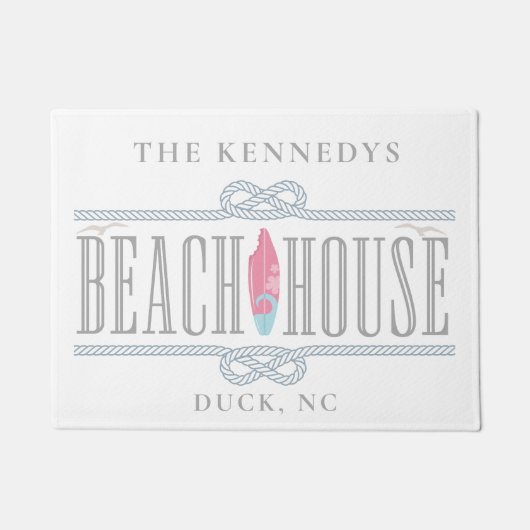 Mit Monogramm Name des Nautic Beach House Fußmatte (Vorderseite)