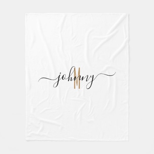 Mit Monogramm Name des Skriptstils  Fleecedecke (Vorderseite)