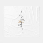 Mit Monogramm Name des Skriptstils  Fleecedecke (Vorderseite (Horizontal))