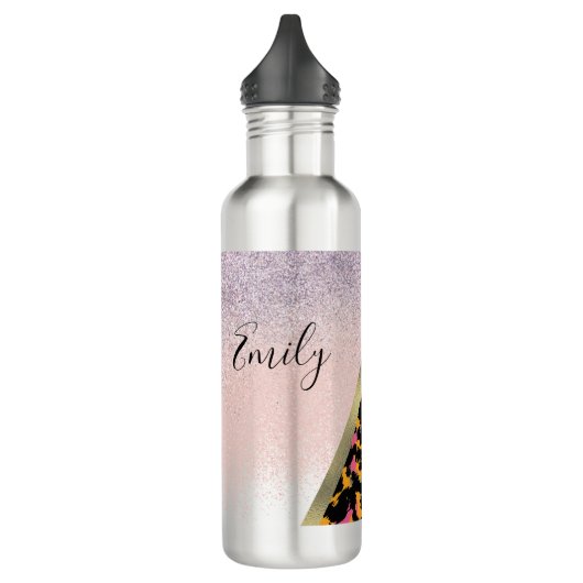 Mit Monogramm Name des Tierdrucks Edelstahlflasche (Links)