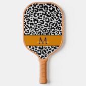 Mit Monogramm Name des Tiermusters Schwarz-weiße S Pickleball Schläger (Vorderseite)