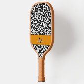 Mit Monogramm Name des Tiermusters Schwarz-weiße S Pickleball Schläger (Links)
