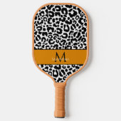 Mit Monogramm Name des Tiermusters Schwarz-weiße S Pickleball Schläger (Rückseite)
