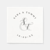 Mit Monogramm Name Elegante Hochzeit Serviette (Vorderseite)