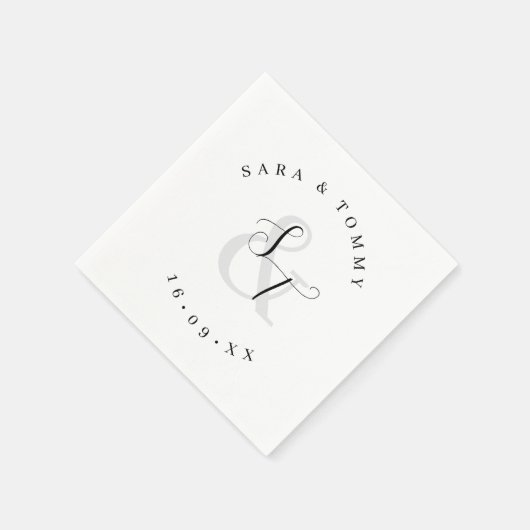 Mit Monogramm Name Elegante Hochzeit Serviette (Ecke)