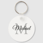 Mit Monogramm Name Eleganter moderner Vorlagenkrei Schlüsselanhänger (Vorderseite)
