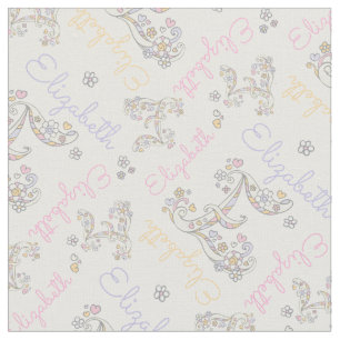 Mit Monogramm Name Elizabeth und E-Stoff Stoff