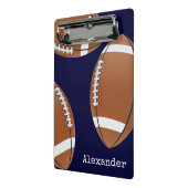 Mit Monogramm Name Football Navy Blue Clipboard Mini Klemmbrett (Gewinkelt2)