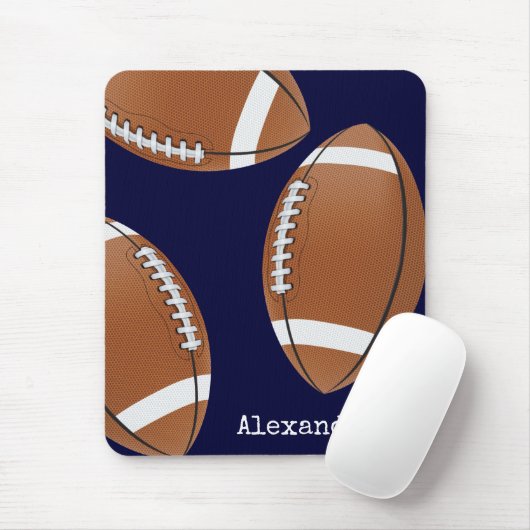 Mit Monogramm Name Football Navy Blue Mousepad (Mit Mouse)