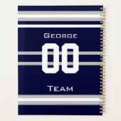 Mit Monogramm Name Football Navy Blue Planer (Rückseite)