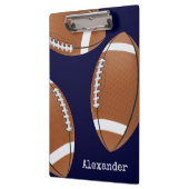 Mit Monogramm Name Football Navy Blue Planner Klemmbrett (Links)