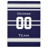 Mit Monogramm Name Football Navy Blue Planner Klemmbrett (Rückseite)