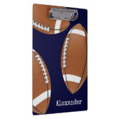 Mit Monogramm Name Football Navy Blue Planner Klemmbrett (Rechts)