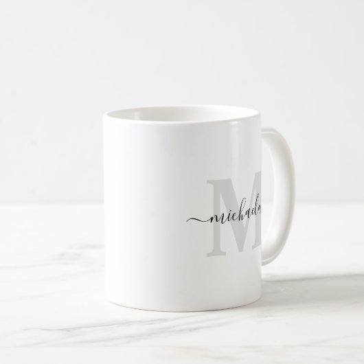 Mit Monogramm Name für die erste Elegant-Handschri Kaffeetasse (VorderseiteRechts)