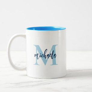Mit Monogramm Name für die erste Elegant-Handschri Zweifarbige Tasse