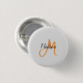 Mit Monogramm Name für moderne Handschrift Button (Vorne & Hinten)