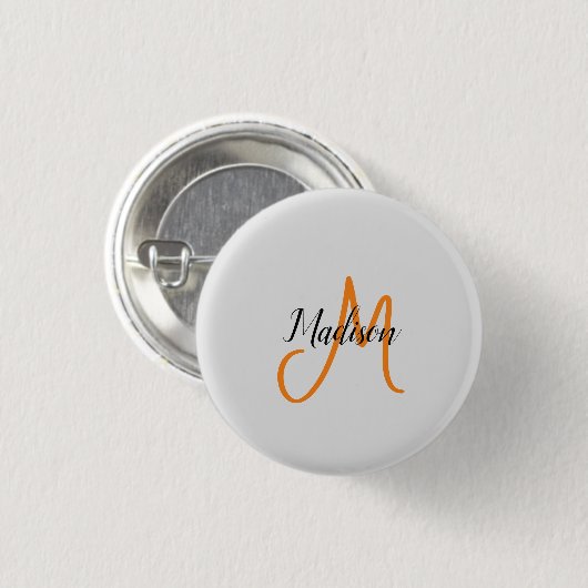 Mit Monogramm Name für moderne Handschrift Button (Vorne & Hinten)