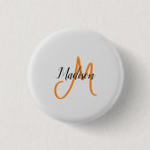 Mit Monogramm Name für moderne Handschrift Button (Vorderseite)
