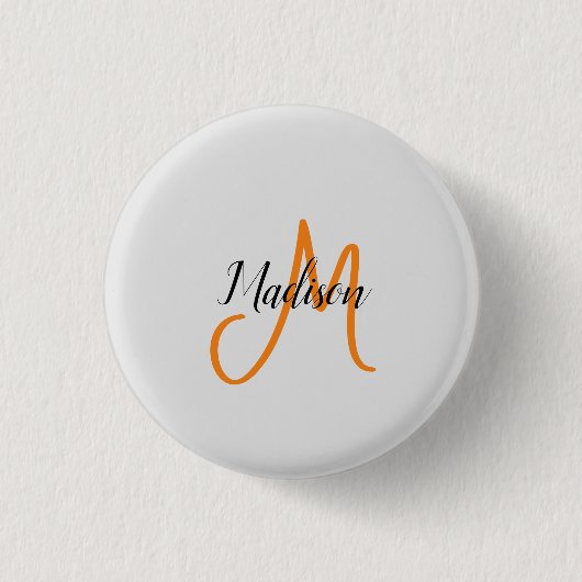 Mit Monogramm Name für moderne Handschrift Button (Vorderseite)