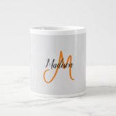 Mit Monogramm Name für moderne Handschrift Jumbo-Tasse (Vorderseite)