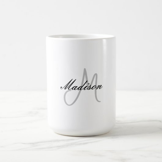 Mit Monogramm Name für moderne Handschrift Kaffeetasse (Mittel)