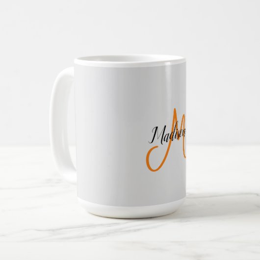 Mit Monogramm Name für moderne Handschrift Kaffeetasse (Vorderseite Links)