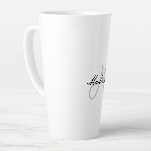 Mit Monogramm Name für moderne Handschrift Milchtasse (Linke Ecke)