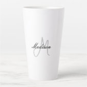 Mit Monogramm Name für moderne Handschrift Milchtasse (Vorderseite)