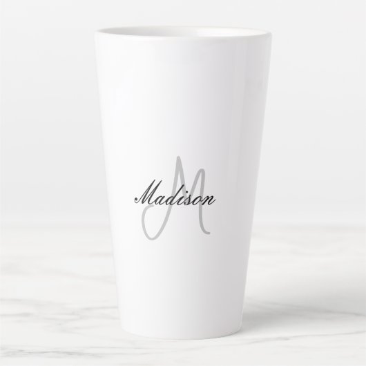 Mit Monogramm Name für moderne Handschrift Milchtasse (Vorderseite)