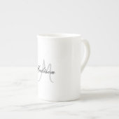 Mit Monogramm Name für moderne Handschrift Porzellantasse (Vorderseite Rechts)