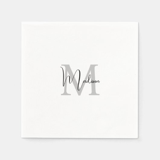 Mit Monogramm Name für moderne Handschrift Serviette (Vorderseite)