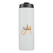 Mit Monogramm Name für moderne Handschrift Thermosbecher (Vorderseite)