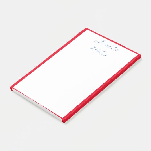 Mit Monogramm Name für rote Kanten Post-it Klebezettel (angewinkelt)