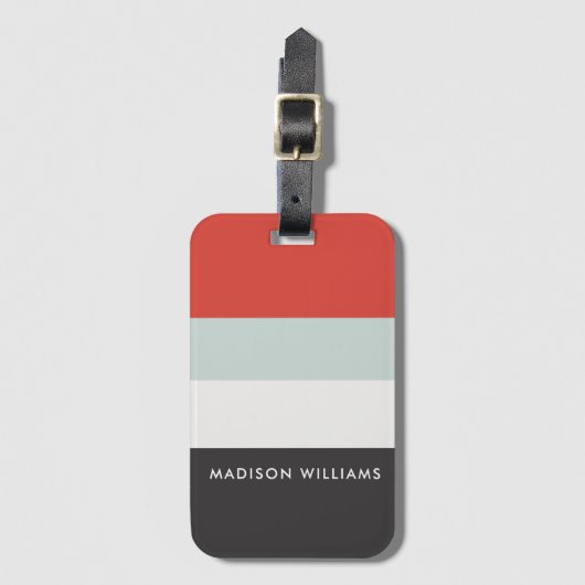 mit Monogramm, Name Gepäckanhänger (Vorderseite Vertikal)