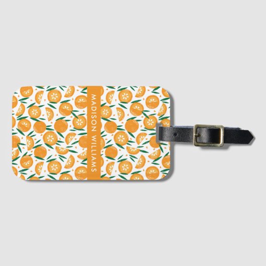 mit Monogramm, Name Gepäckanhänger (Vorderseite (Horizontal))