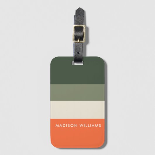 mit Monogramm, Name Gepäckanhänger (Vorderseite Vertikal)