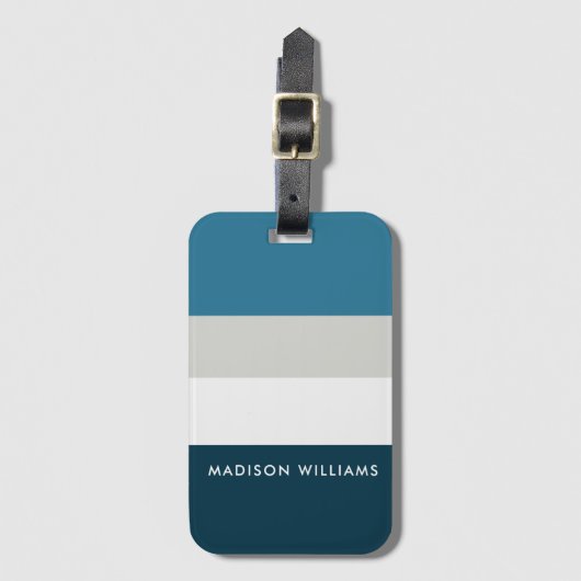 mit Monogramm, Name Gepäckanhänger (Vorderseite Vertikal)