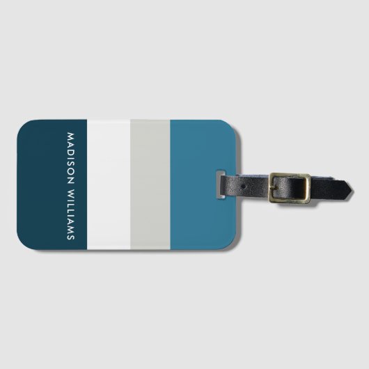 mit Monogramm, Name Gepäckanhänger (Vorderseite (Horizontal))