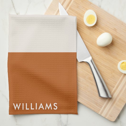 mit Monogramm, Name Geschirrtuch (Viertel Falte)