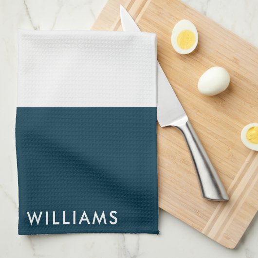 mit Monogramm, Name Geschirrtuch (Viertel Falte)